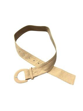 37-inch Tan Canvas Belt Adjustable Oval Buckle Casual Minimalist Techwear